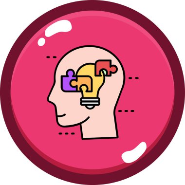 beyin yaratıcı simgesi, vektör illüstrasyonu