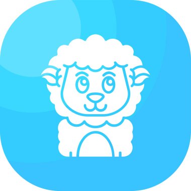 Koyun simgesi, vektör illüstrasyonu