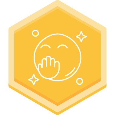 Kızarma çizgisi çokgen düğmeli vektör çizimi