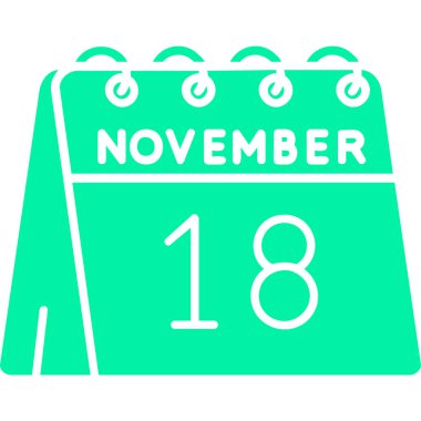 17 Kasım takvim simgesi - tek düz biçim