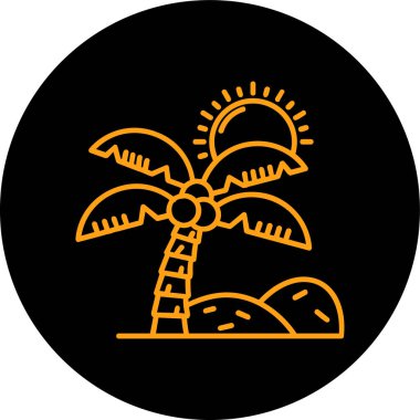 Palmiye ağacı ikonu vektör illüstrasyonu