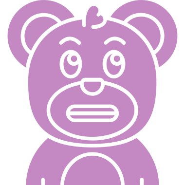 Beyaz arka planda sevimli bir oyuncak ayı, illüstrasyon, vektör..