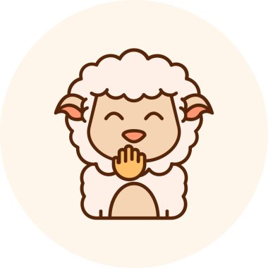 koyun vektör düz renk simgesi