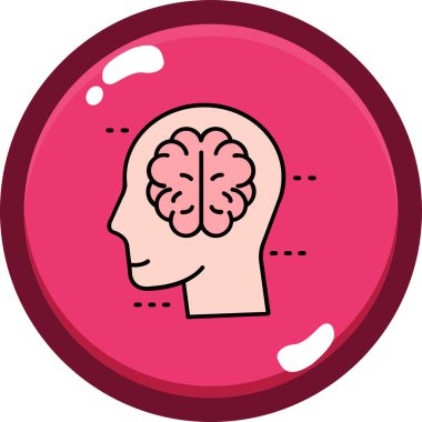 beyin ikonu vektör illüstrasyonu