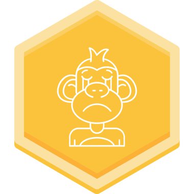 maymun kafa simgesi vektör illüstrasyonu