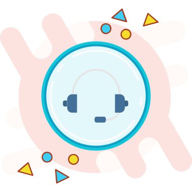 Konuşma baloncuklu kulaklıklar vektör illüstrasyon tasarımı