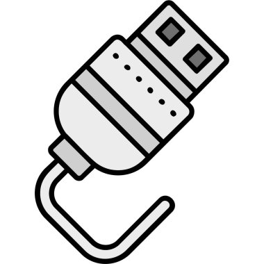 USB flash sürücü simgesini, anahat stili