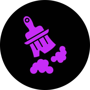 Temizlik fırçası simgesinin vektör illüstrasyonu