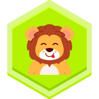 Sevimli aslan hayvan çizgi filmi