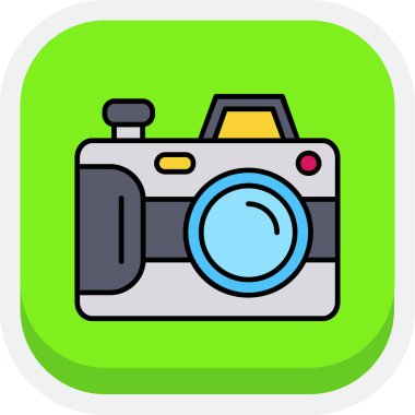 kamera vektör simgesi, çizgi film illüstrasyonu