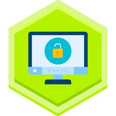 Düz çokgen düğmesi vektör çiziminin kilidini aç