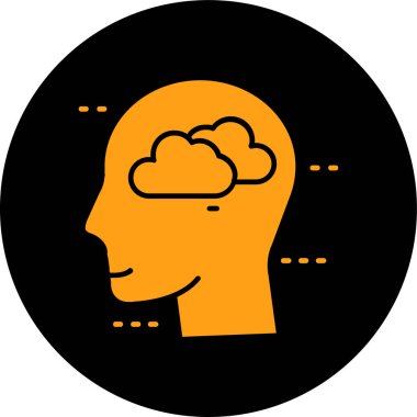 Beyin. Web simgesi basit illüstrasyon