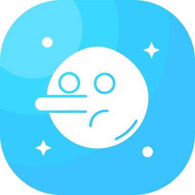 Mavi yüzlü vektör emojisi