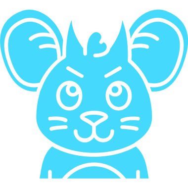 hayvan yüz duygu simgesi düz stil