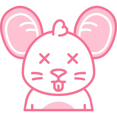 renk çizgisi sevimli hayvan kafası vahşi hayvan vektör çizimi