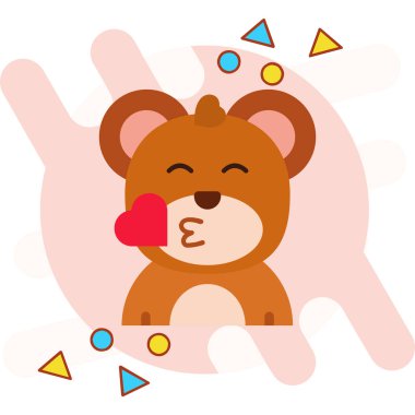 Yürekli sevimli bir oyuncak ayı.