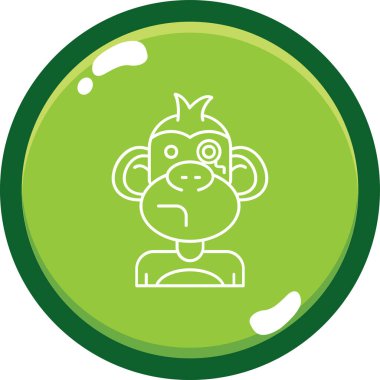 Maymun. Web simgesi basit illüstrasyon