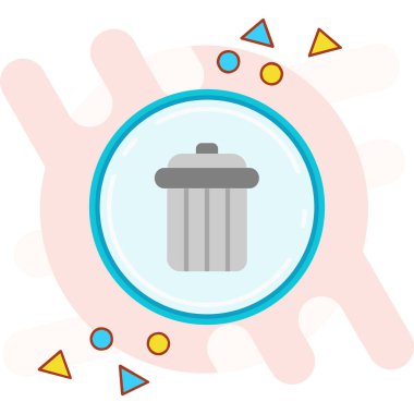 Çöp kutusu düz simgesi, basit biçim