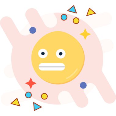 Düz şekilli yüz simgesi olan emoji