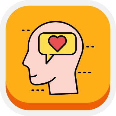 kalp sohbet simgesi, vektör illüstrasyonu