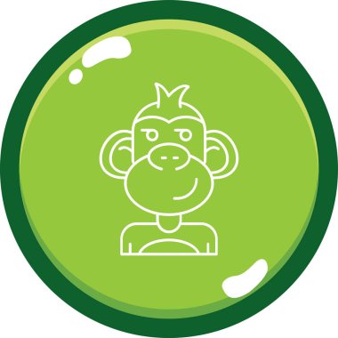 Çember biçiminde maymun simgesi arkaplanda izole