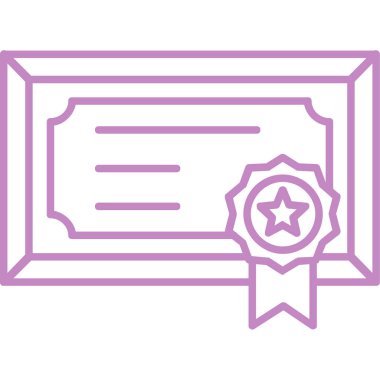 Sertifika ikonu vektör illüstrasyonu