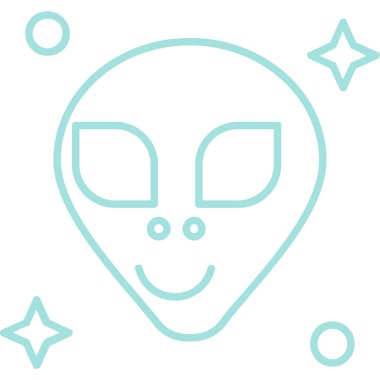 Uzaylı yüzü ikonu. vektör illüstrasyonu