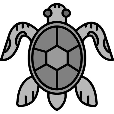 Deniz kaplumbağası ikonu. Ağ için kaplumbağa vektör simgelerinin özet çizimi
