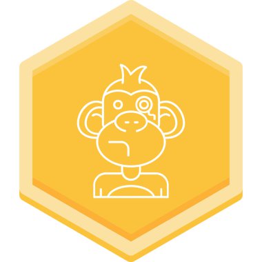 maymun ikon vektör illüstrasyonu