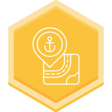 Çapa düzlüğü simgesi, vektör illüstrasyonu