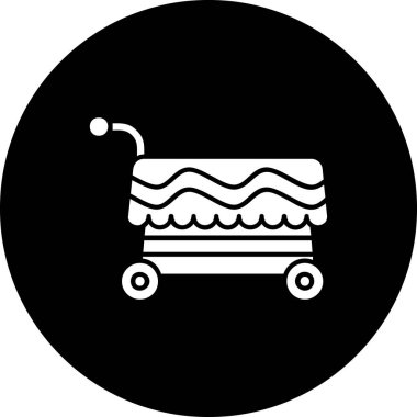 Cart Glyph ters vektör simgesi çizimi