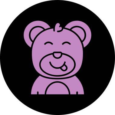 Tatlı çizgi film ayı simgesinin vektör çizimi