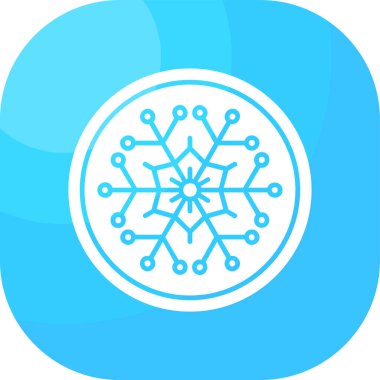 Kar Tanesi Web simgesi, Yılbaşı vektör illüstrasyonu