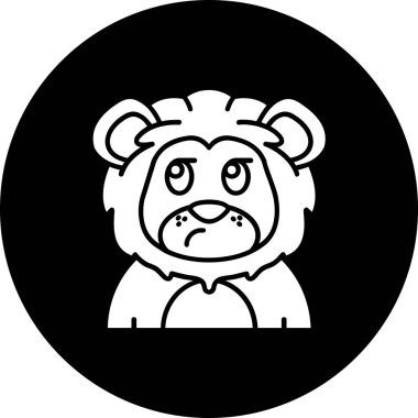 Üzgün yüzlü şirin bir çizgi film ayısının vektör çizimi