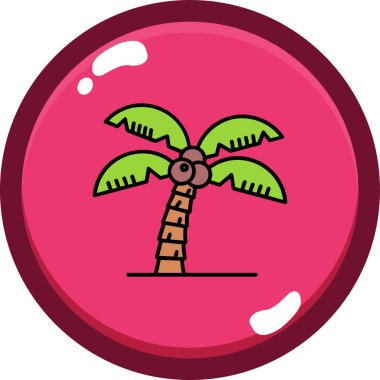 Palmiye ağacı ikonu vektör illüstrasyonu