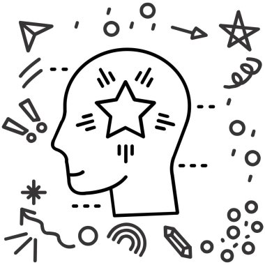 Beyin fikir kutsal kişilerin resmi, vektör çizim