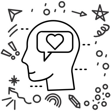 Düşünen kalp konuşma baloncuğu