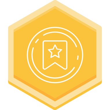 Rozet simgesi, vektör illüstrasyonu