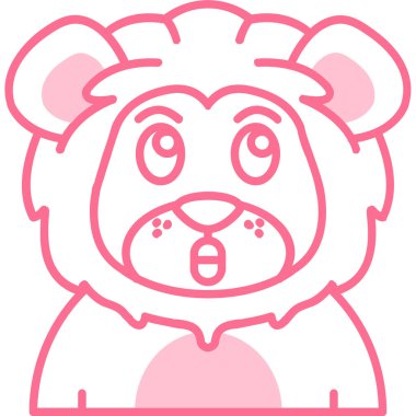 Hayvan aslanı ifade simgesi - taslak biçimi