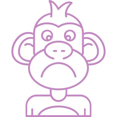 maymun ikon vektör illüstrasyonu