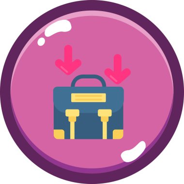 Para dolu bir çantanın vektör simgesi