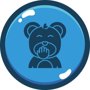 Mavi ve sarı yuvarlak bir ikonun vektör çizimi