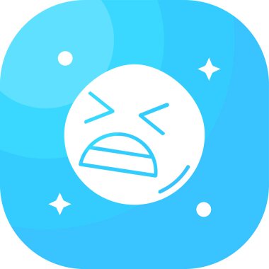 Kızgın ifade simgesi, vektör çizim