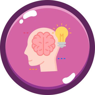 Beyin. Web simgesi basit illüstrasyon