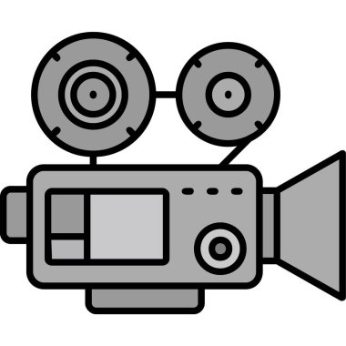 Sinema kamerası ikon vektör resimleme tasarımını izole etti