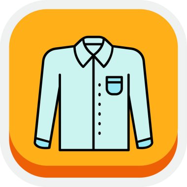 Gömlek simgesi, basit vektör illüstrasyonu