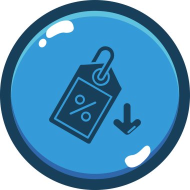 indirimli fiyat etiketi simgesi - taslak biçimi