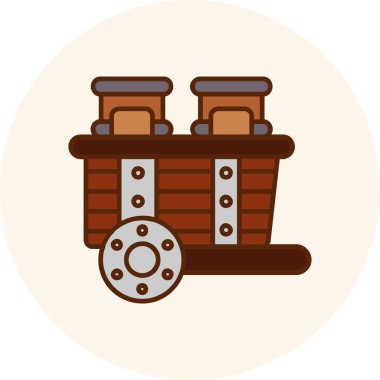 Beyaz zemin üzerinde bira ve varil ikonu olan tahta fıçı, düz stil, renkli tasarım illüstrasyonu