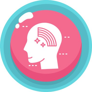 Baş simge düşünme, illüstrasyon vektör