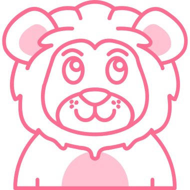 Aslan. Web simgesi basit illüstrasyon